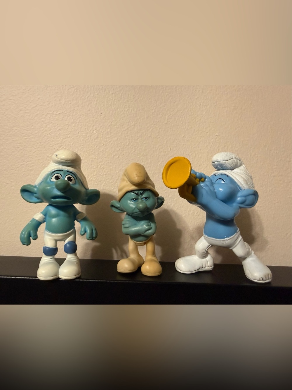 Smurfs Figure Lot Papa Smurf Grouchy Smurf Trumpet Smurf 3pc Toy Lot